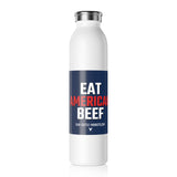 Slim Water Bottle - Eat American Beef Design