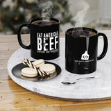 Eat American Beef Black mug 11oz